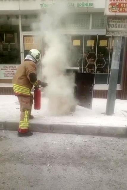 Trafo yangını itfaiye ekiplerince söndürüldü