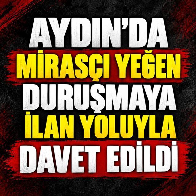 Aydın'da mirasçı yeğen duruşmaya ilan yoluyla davet edildi
