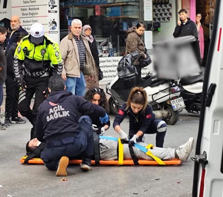 Aydın'da kurye motosikletiyle otomobil çarpıştı