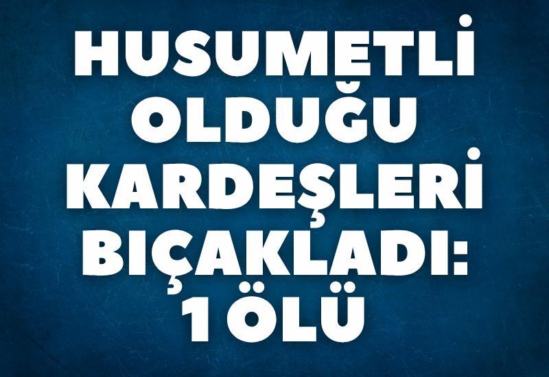 Husumetli olduğu kardeşleri bıçakladı:1 ölü