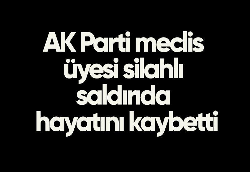 AK Parti meclis üyesi silahlı saldırıda hayatını kaybetti