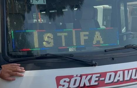 Aydınlı dolmuşçudan ilginç protesto