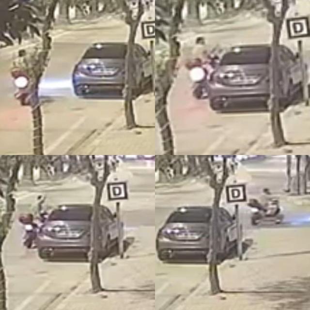 Park halindeki araca saldırdı