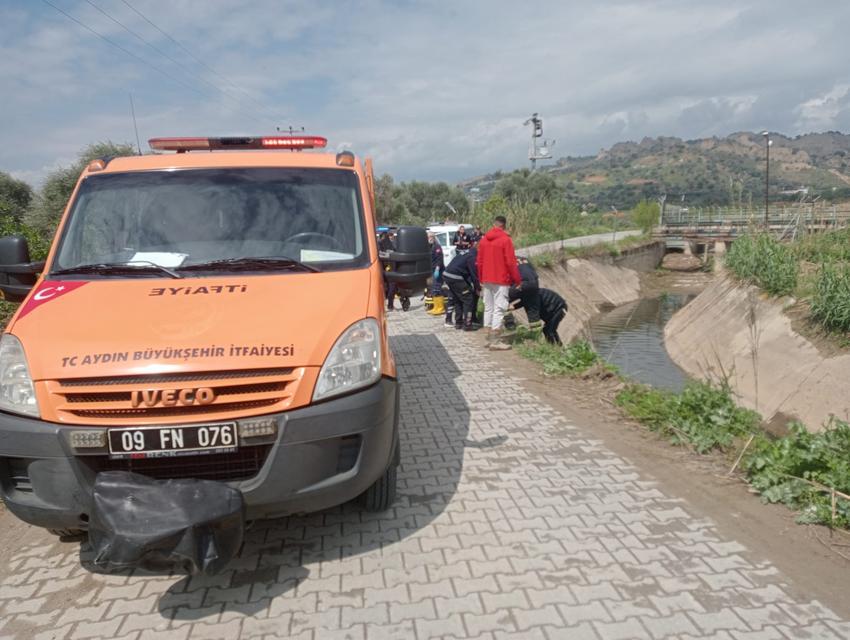 OTOMOBİL SULAMA KANALINA UÇTU: 1 YARALI