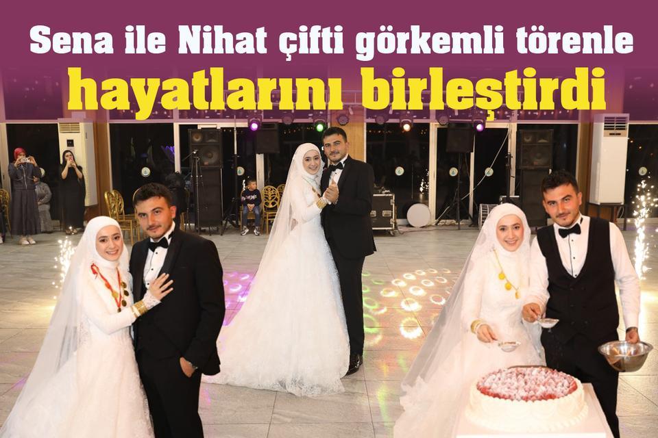 Sena ile Nihat çifti görkemli törenle hayatlarını birleştirdi