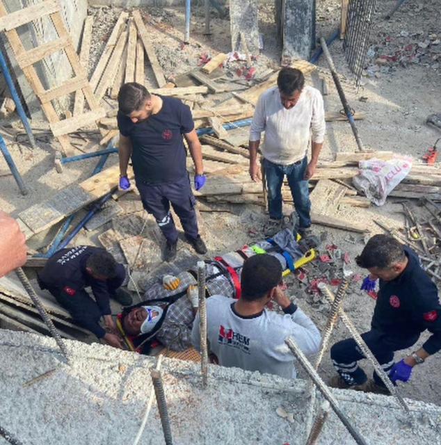 Bodrum katına düşen işçi yaralandı