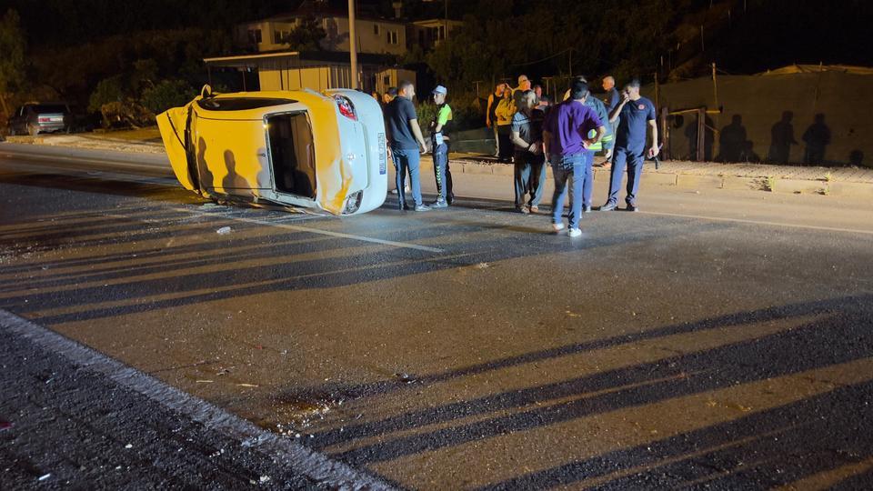 Takla atan araçtan burnu bile kanamadan çıktı
