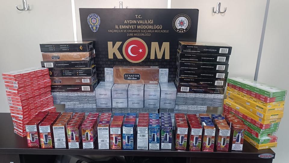 Aydın'da çok sayıda kaçak ürün ele geçirildi