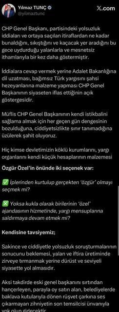 "Özgür Özel'in önünde iki seçenek var"
