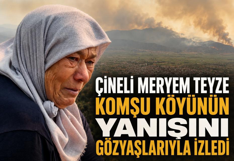 Çineli Meryem teyze komşu köyünün yanışını gözyaşlarıyla izledi