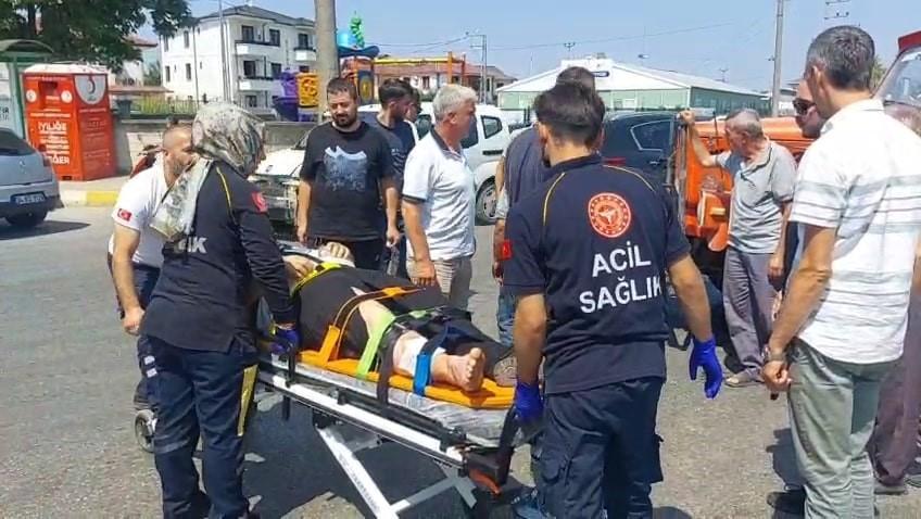 Tanker ile motosiklet çarpıştı: 1 yaralı