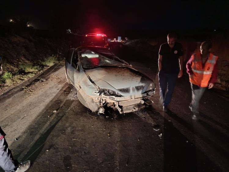 Takla atan otomobilin sürücüsü yaralandı