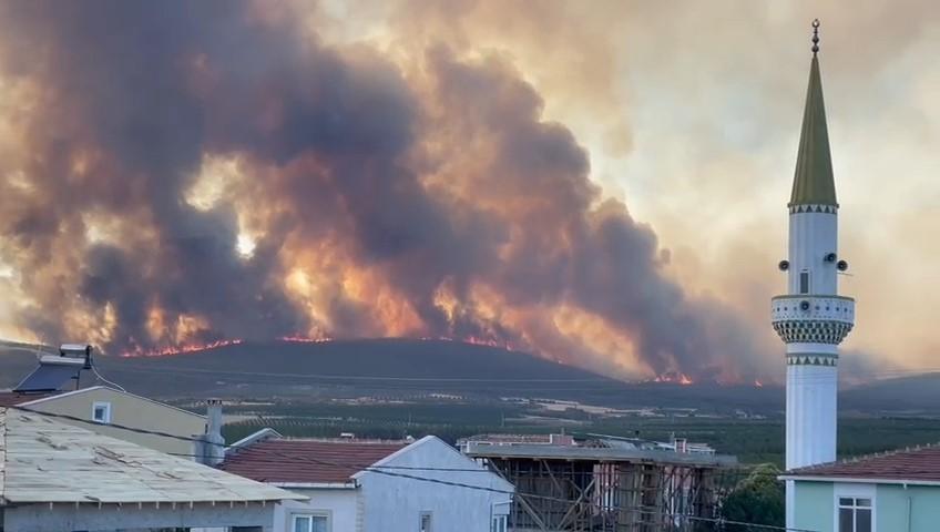 TEKİRDAĞ'DAKİ ORMAN YANGINI TARIM ARAZİLERİNE SIÇRADI: 2 MAHALLE TAHLİYE EDİLDİ