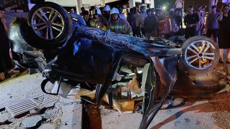 Takla atan otomobilin sürücüsü yaralandı