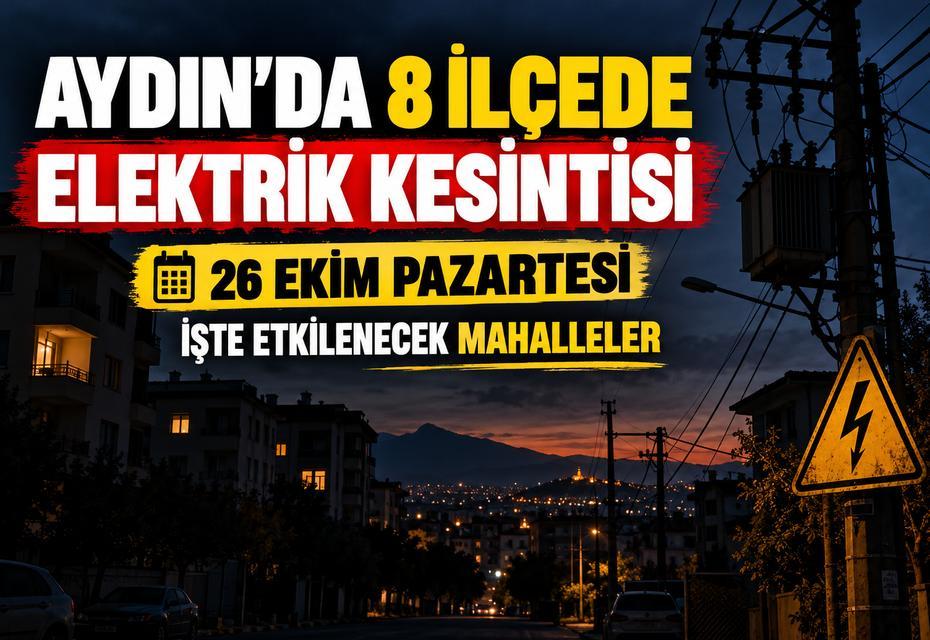 Aydın'da 8 ilçede elektrik kesintisi