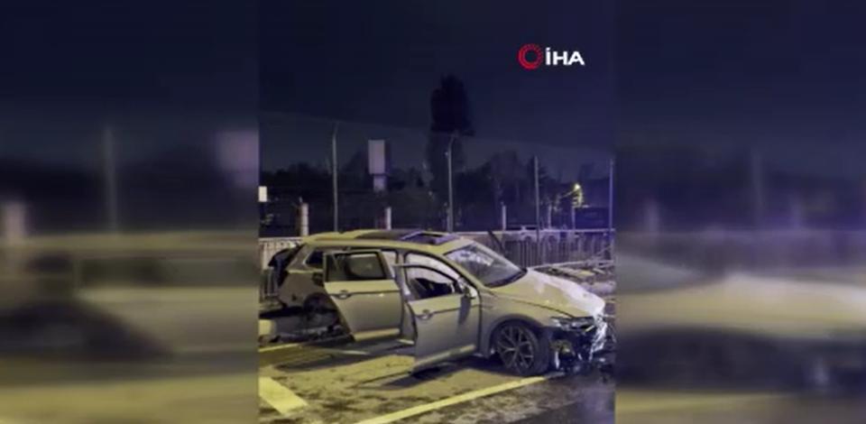 Sürücüsünün kontrolünden çıkan otomobil yan yola uçtu: 3 yaralı