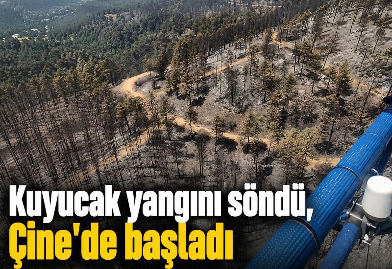 Kuyucak yangını söndü, Çine'de başladı