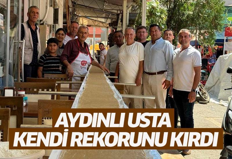 Aydın’da 13 buçuk metrelik tahinli pide yapıldı