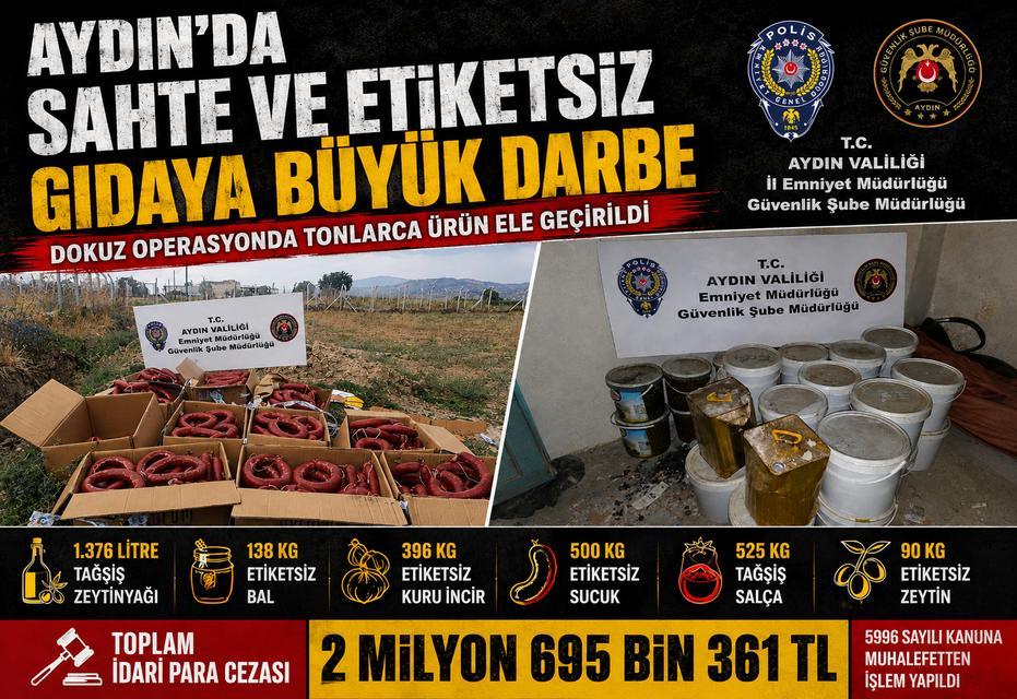 Aydın'da sahte ve etiketsiz gıdaya büyük darbe