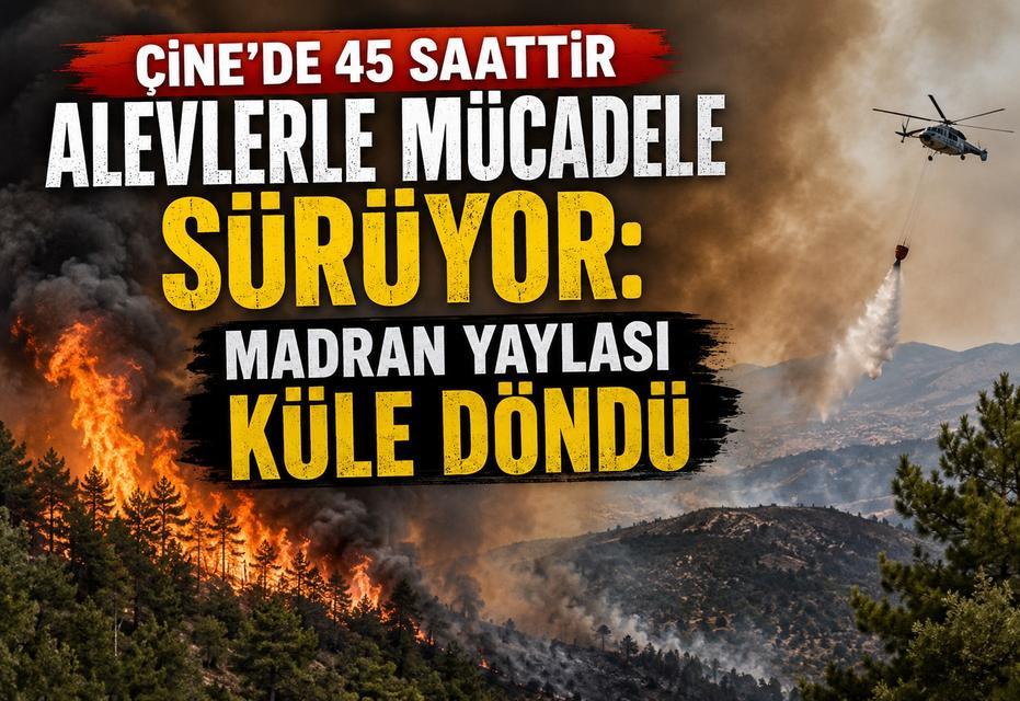 Çine'de 45 saattir alevlerle mücadele sürüyor
