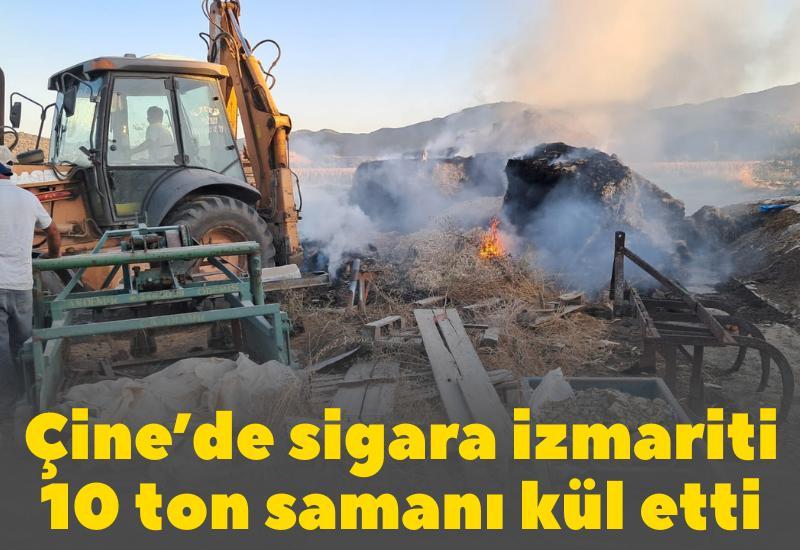 Çine’de sigara izmariti 10 ton samanı kül etti