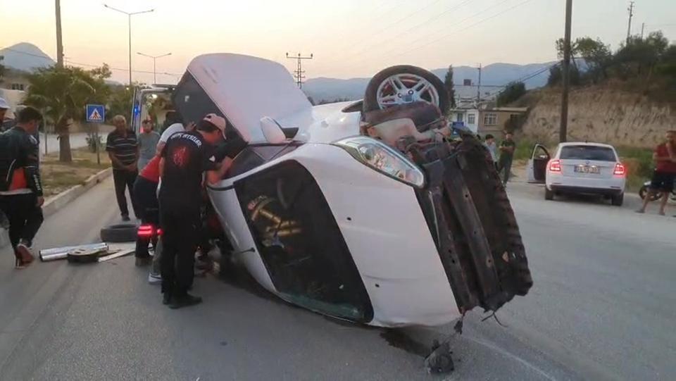 Otomobil takla attı, sürücü yaralandı