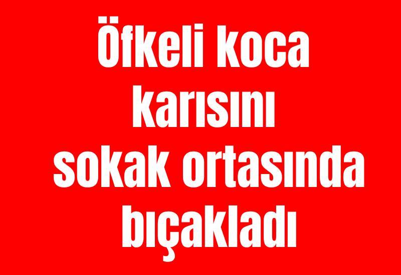 Öfkeli koca karısını sokak ortasında bıçakladı