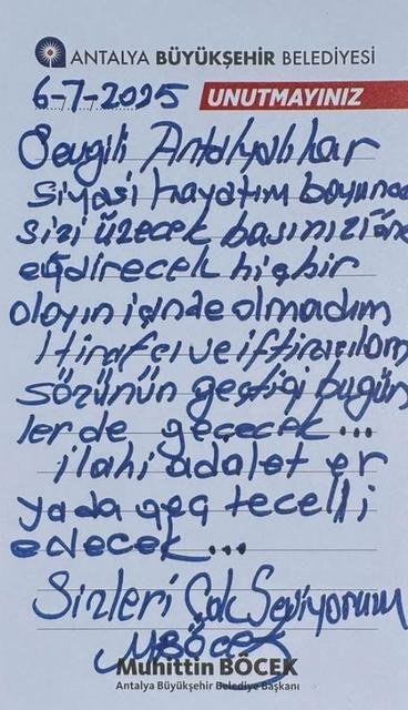 MUHİTTİN BÖCEK: "SİZİ ÜZECEK, BAŞINIZI ÖNE EĞDİRECEK HİÇBİR OLAYIN İÇİNDE OLMADIM"
