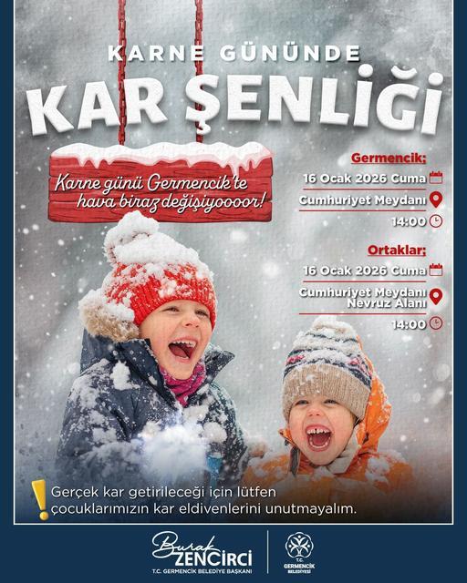 Germencik’te karne sevinci karla taçlanıyor