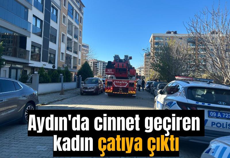 Aydın'da cinnet geçiren kadın çatıya çıktı