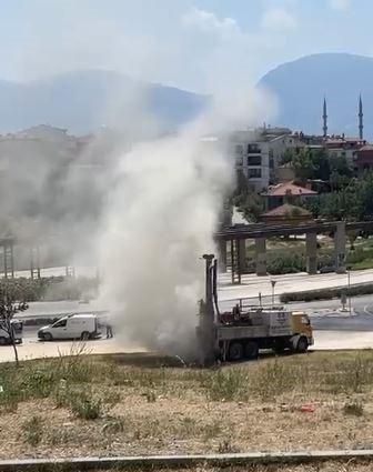 Doğalgaz hattı patladı