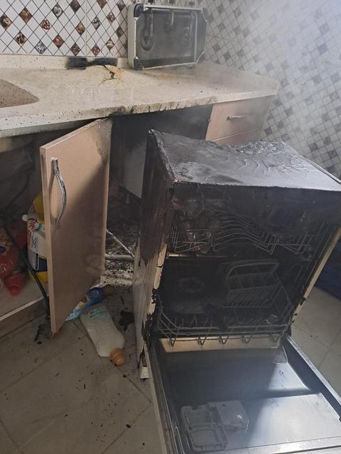 Aydın'da bulaşık makinesi yangını korkuttu