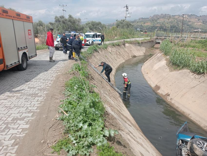 OTOMOBİL SULAMA KANALINA UÇTU: 1 YARALI