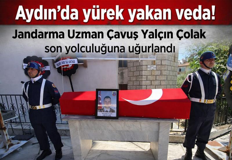 Aydın'da yürek yakan veda! Jandarma Uzman Çavuş Yalçın Çolak son yolculuğuna uğurlandı