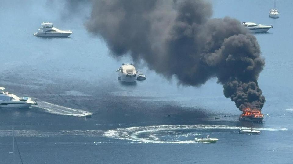 Bodrum'da tekne yangını