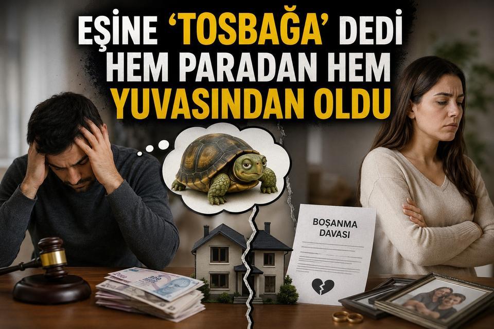 Eşine ‘tosbağa’ dedi hem paradan hem yuvasından oldu
