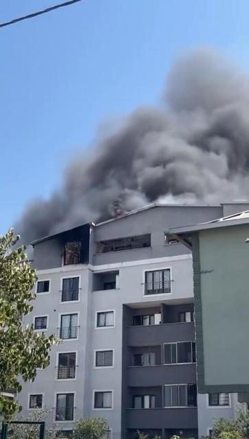 6 katlı apartmanda yangın çıktı