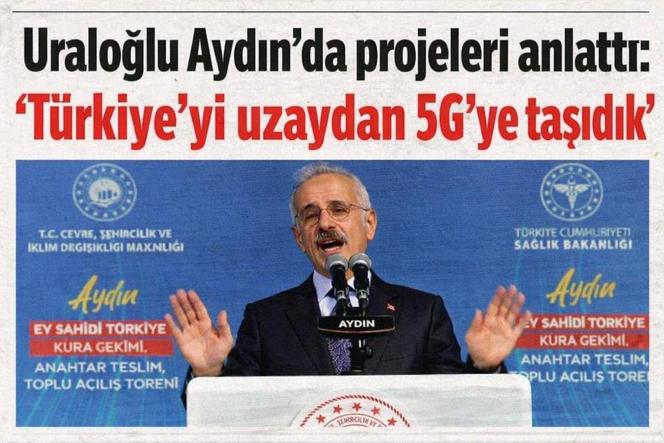 Uraloğlu Aydın’da projeleri anlattı: “Türkiye’yi uzaydan 5G’ye taşıdık”