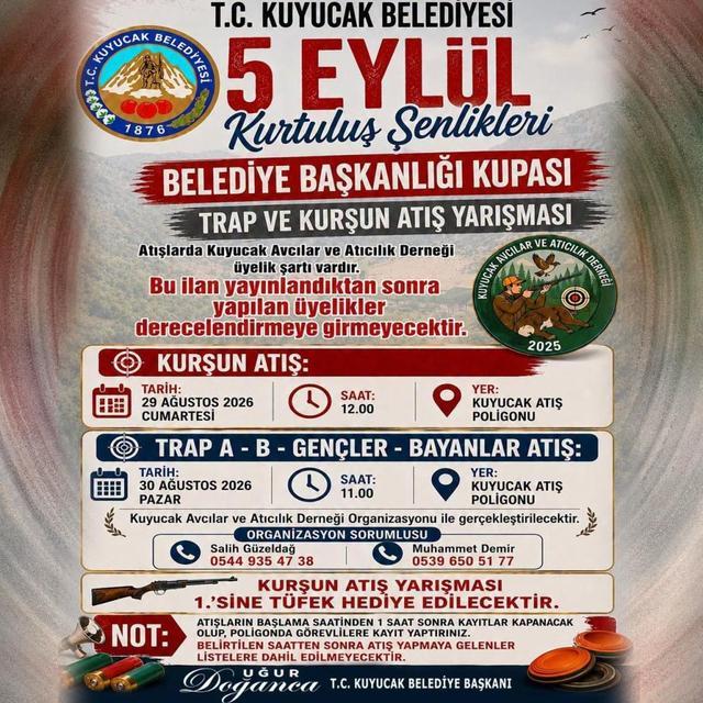 Kuyucak’ta 5 Eylül Kurtuluş Şenlikleri heyecanı atıcılık yarışmasıyla başlayacak