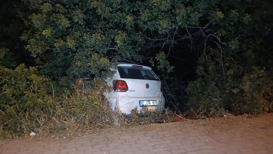 Otomobil bahçeye uçtu