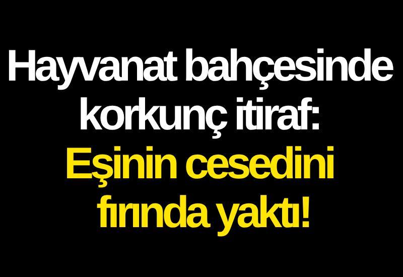 Hayvanat bahçesinde korkunç itiraf: Eşinin cesedini fırında yaktı!
