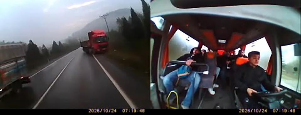Tırın hatalı sollaması ile 24 kişi ölümden döndü