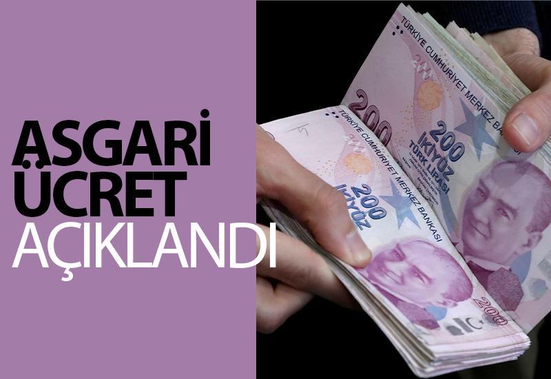 Asgari ücret açıklandı