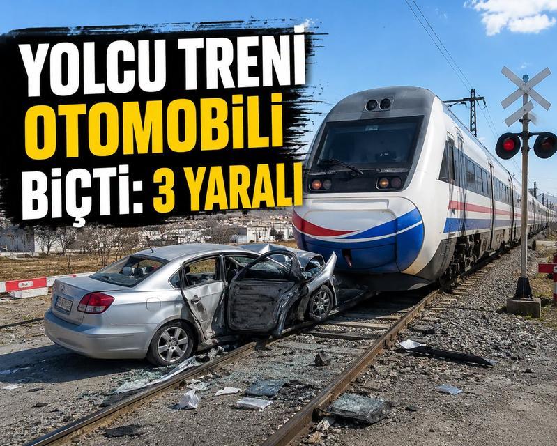 Yolcu treni otomobili biçti: 3 kişi ağır yaralandı