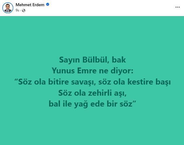 Bülbül ve Erdem arasında söz düellosu!
