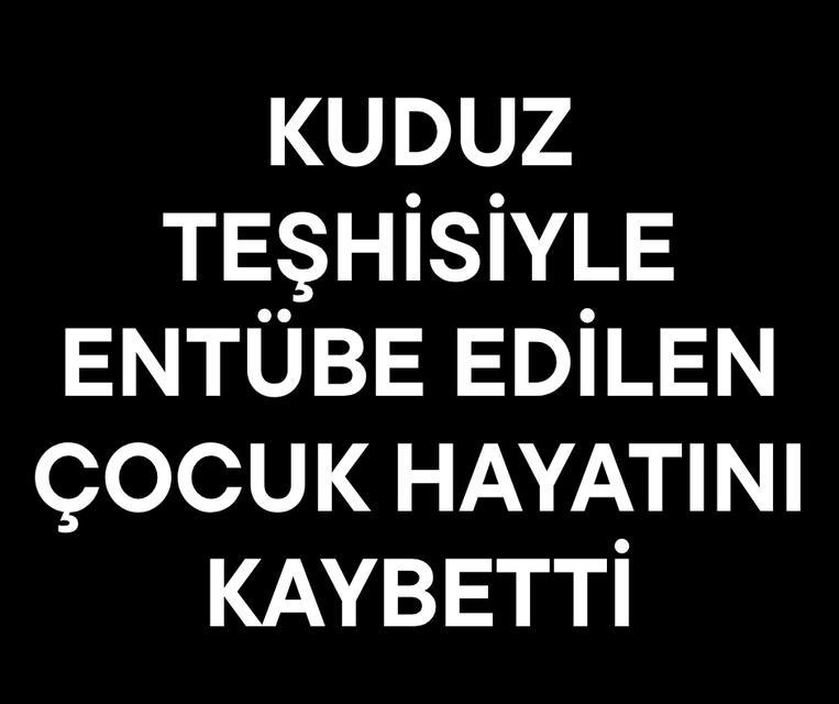 Kuduz teşhisiyle entübe edilen çocuk hayatını kaybetti
