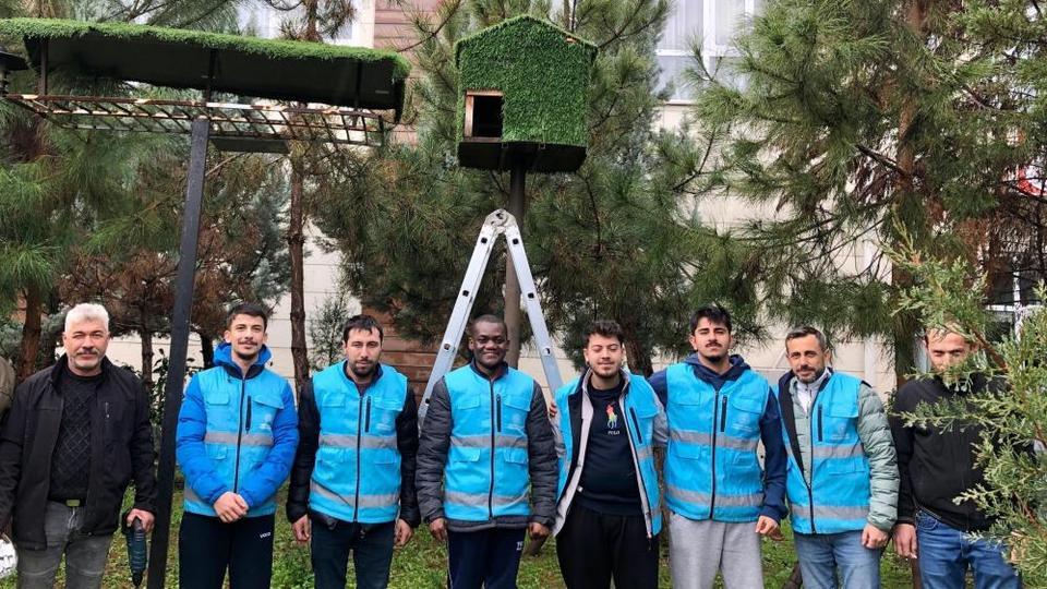 Aydın'da yurt öğrencileri kuşlar için ev yaptı