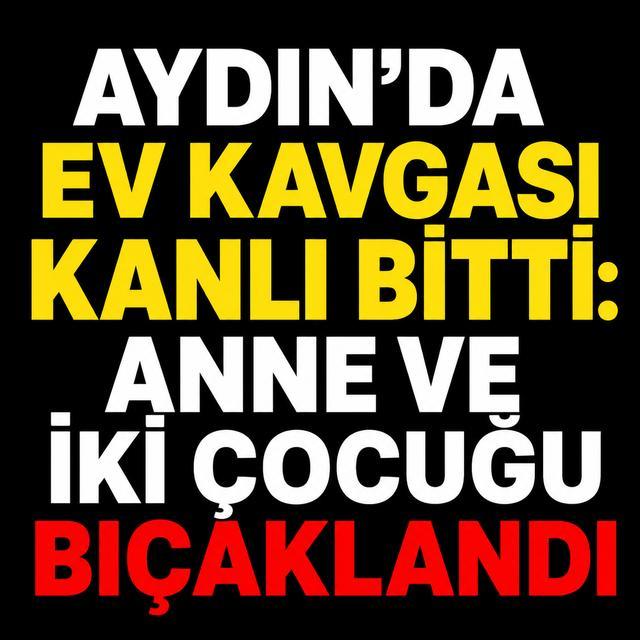 Aydın'da ev kavgası kanlı bitti: Anne ve iki çocuğu bıçaklandı