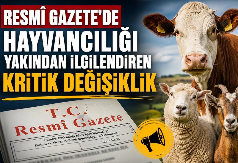 Resmî Gazete’de hayvancılığı yakından ilgilendiren kritik değişiklik