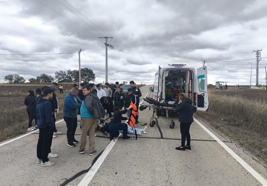 Trafik kazasında motosiklet sürücüsü yaralandı